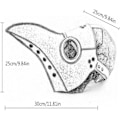 Miniatyrbillede 2 af 5: Plague Doctor Maske i Kunstlæder Steampunk Lang Fuglenæb Halloween Cosplay Party Kostume Sort Brown