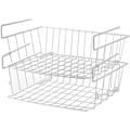 Miniatyrbillede 4 af 8: Under hylde opbevaringskurv, under skab hængende metaltråd opbevaringstråd kurv arrangør passer til dobbelte kroge til køkken pantry skrivebord bogreol skab