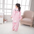 Pikkukuva 5 / 7: Syksy- ja talvi-flanelipuku miehille ja naisille, tähti-kani Koni-kani piirretty yhden osan pyjamapari kotikäyttöön Pink 140cm