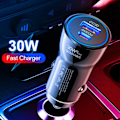 Miniatyrbild 7 av 7: 30W PD QC 3.0 Snabbladdare för Bil, USB C Laddning för Apple iPhone 12 13 14 15 Pro/Max/Plus Samsung Snabbladdare för Bil
