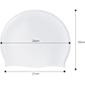 Miniatyrbillede 5 af 7: Svømmehue til mænd og kvinder, voksen svømmehue, behagelig pasform, vandtæt svømmehue, silikone unisex svømmehue White