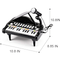 Miniatyrbild 5 av 8: Babypiano leksak för 1 2 3 år gammal - Pianotangentbord för småbarn - Piano för barn med mikrofon för pojkar och flickor Black