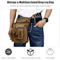Miniatyrbild 5 av 6: Canvas Drop Leg Bag Vandring Midjeväska Sling Crossbody Väska Axelväska Män Bröstväska Kvinnor Casual Daypacks för Utomhus
