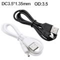 Miniatyrbillede 2 af 5: USB til DC Rundt Hul 3,5 * 1,35 mm 5V Strøm Lille Højttaler Opladningskabel Ledning 3,5 mm til White