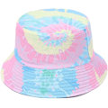 Miniatyrbillede 1 af 6: Unisex Sommer Bucket Hat til Kvinder Mænd Bomuld Vendbar Dobbeltsidet Bær Tie Dye Bucket Hats Fisker Strand Solhat