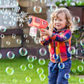 Miniatyrbild 5 av 8: Bubbelmaskin för barn är för utomhus bubbel leksaker - Perfekt röd