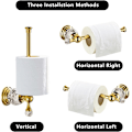 Miniatyrbillede 5 af 7: Poleret Guld Toiletpapirholder, Krystal Toilet Rulleholder Badeværelsestilbehør Moderne Zink Legering Vævsophæng Væghængt