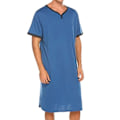 Miniatyrbild 1 av 3: Herrnattlinne Sovkläder Loungewear Vanlig Nattkläder, Royal Blue