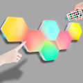 Miniatyrbild 1 av 2: LED Väggbelysning Hexagon / Honeycomb / Quantum med touch och fjärrkontroll - 6 moduler