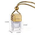 Miniatyrbild 3 av 9: Hängande Diffuser Luftfräschare Bilparfymflaska Doft Tomma Glasflaskor gold-3PCS