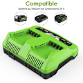 Miniatyrbillede 2 af 4: 24V batterioplader til Greenworks 24V værktøjsmaskineadapter kompatibel med alle Greenworks 24V 2A batterier