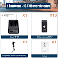 Miniatyrbild 2 av 4: Retecess TD157 trådlös restaurangpersonsökare - 16 personsökare - Vit HD4K