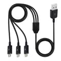 Micro USB Splitter Kabel Data Sync Adapter Kabel Split Micro USB Anslutning Snabbladdningskabel Datakabel 100cm Lång Svart color:Black