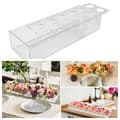 Rektangulär akrylvas med 12 hål, 30x10x6cm, skrivbordsdekoration