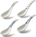 Keramiska Asiatiska Soppslev Set om 4 Japanska Ramen Soppslev Porslin (Japansk stil)