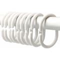 36 stycken duschdraperiringar i plast, runda duschdraperiringar C-formade duschdraperikrokar 5,2 x 0,5 x 3,7 cm (vit)