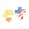 USA Flagg Badge Korsformet Slipsnål for Klesdekorasjon 12 stk