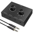 4-vägs 3,5 mm Jack Audio Switcher Stereo Bi-Directional Audio Switch Splitter Box 4 in 1 Out Hörlurar
