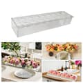 16-håls rektangulär akryl vas, 40x10x6cm, skrivbordsdekoration