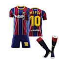 Miniatyrbild 2 av 2: 21/22 Barn Vuxna Fotbollströja Full Kit Pojkar Träningsdräkt 20 21 Barcelona Home Messi 10 Kids 18(100-110CM)