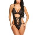 Miniatyrbilde 1 av 4: Undertøy Natttøy Blonder Mini Teddy Sexy V-hals One Piece for kvinner black L