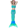 Miniatyrbillede 1 af 6: 3 stk Kid Piger Havfrue Hale Bikini Sæt Ferie Badetøj Badedragt green 150cm
