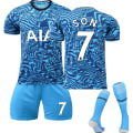 Miniatyrbillede 1 af 2: 23 nye Tottenham udebanetrøjesæt til børns fodboldtrænings-t-shirt SON 7 L
