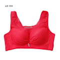 Miniatyrbillede 2 af 5: Trådløs BH Damer Åndbar Push Up Bralette Girl Lace Mesh Red 40/90