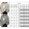 Pikkukuva 2 / 3: Ladie Casual Christmas Elk Print Pullover pitkähihainen collegepaita White 3XL