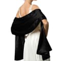Kvinner silkeaktig sateng brudesjal for bryllup brudepike black