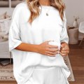 Miniatyrbillede 5 af 5: 2 stk Kvinder Pyjamas Sæt Kortærmet Sommer Nattøj White XL