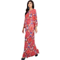 Miniatyrbilde 3 av 4: Lang Kaftan Boho Print Jersey Flowy Casual Abaya for kvinner M