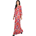 Pikkukuva 3 / 4: Naisten pitkä Kaftan Boho Print Jersey Flowy Casual Abaya M