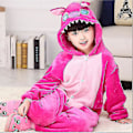 Pikkukuva 1 / 5: Lasten Onesie Flanellipyjamat Sarjakuva eläinhahmon puku hupulla Talven kotiasu Little Pink Stitch