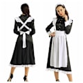 Miniatyrbilde 1 av 2: 3 stk Kvinner Voksenhjelp Cosplay Kostyme Antrekk Lang kjole med forkle og hodeplagg til fest M