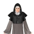 Miniatyrbillede 5 af 5: Halloween Cowl Hat Vintage Middelalder Cowl Hat Cosplay kostume brun black
