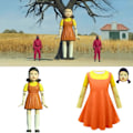 Pikkukuva 1 / 10: Uusi kalmaripeli Cosplay vaatenaamio lasten/aikuisten cosplay-asut Children's dress (S)