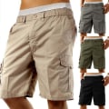Miniatyrbillede 2 af 9: Herre Combat Cargo Lommer Sweat Shorts Sommerbukser Buttoms Gray M