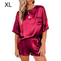 Miniatyrbillede 3 af 5: 2 stk Kvinder Pyjamas Sæt Kortærmet Sommer Nattøj Red XL