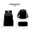 Pikkukuva 2 / 5: 3kpl/setti jalkapallotähti Lionel Messi -reppu opiskelija-koululaukku P3 Backpack + Satchel