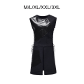 Miniatyrbilde 5 av 5: Casual jakke Patchworks-vest Ermeløs Cosplay-topp Lang M,Black