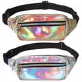 2ST Nya holografiska midjeväskor med laser GULD&SILVER 0 gold&silver
