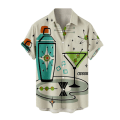Miniatyrbillede 1 af 3: Retro Button Down skjorter til mænd 50'erne Rockabilly sommer toppe #1 S