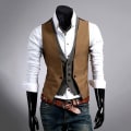 Miniatyrbillede 5 af 9: Fake Two Pieces Chaleco Double khaki 2XL