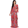 Miniatyrbillede 1 af 4: Lang Kaftan Boho Print Jersey Flowy Casual Abaya til kvinder M