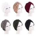 Miniatyrbillede 1 af 5: Elastisk turbanhætte kemoterapi turban Benny twist6 farver)