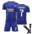 Miniatyrbillede 1 af 3: Real Madrid Udebane Safirblå nr. 9 Benzema skjorte nr. 20 Vinicius Modric Fodbolddragt Børnetrøje 21 22 HAZARD 7 2XL