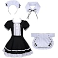 Miniatyrbillede 2 af 4: 2021 Lolita hjælpekostumer Fransk hjælpekjole Piger Kvinde Amine Cosplay Kostume Servitricehjælp Festscene Red M