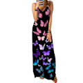 Miniatyrbillede 1 af 3: Damekjole 3D Butterflies Print Elegant lang kjole til fest A M