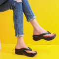 Miniatyrbilde 3 av 3: 6 cm tykk såle flip-flops sommerglidere for kvinner Myke Eva Beach sklisikre tøfler Pink 39 40